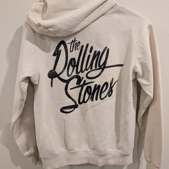 Rolling Stones 89 Tour Women's Hoodie Size Extra Small, Ivory Color - Picture 2 of 3